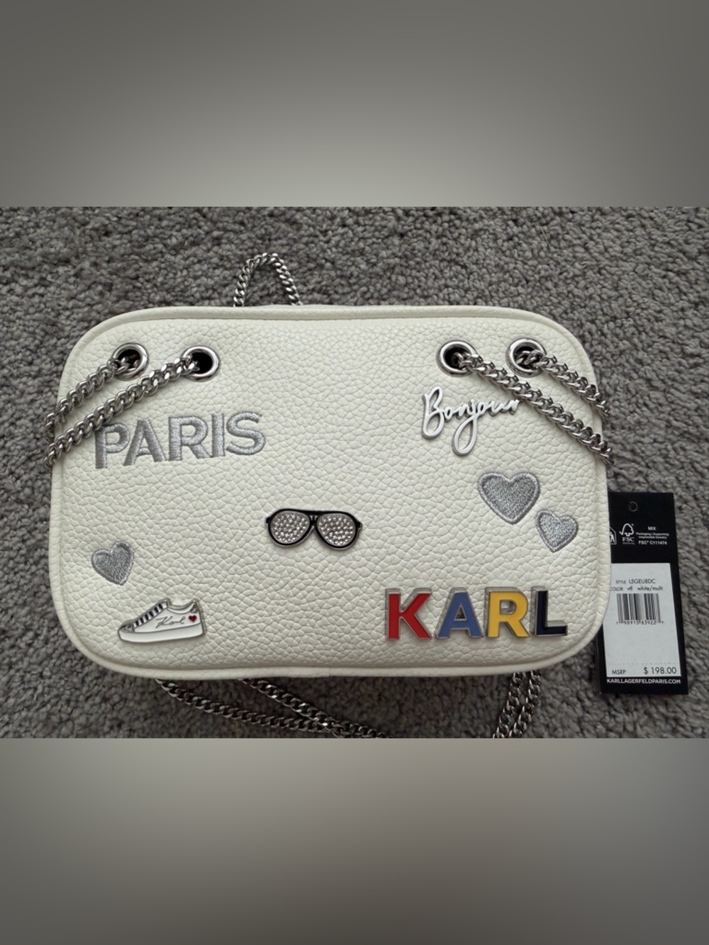 Karl Lagerfeld Paris Meuricel mini leather handbag NWT - Picture 3 of 15
